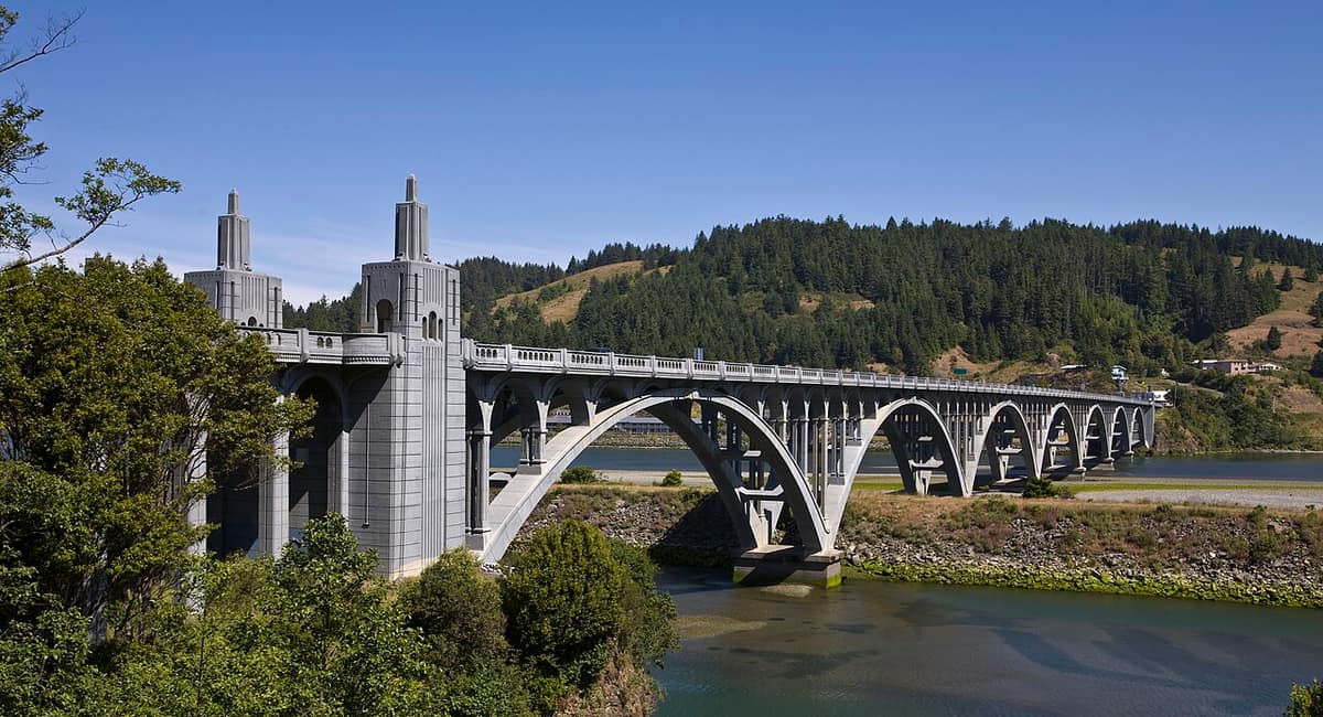 Isaac Lee Patterson Bridge over the Rogue River at Gold Beach