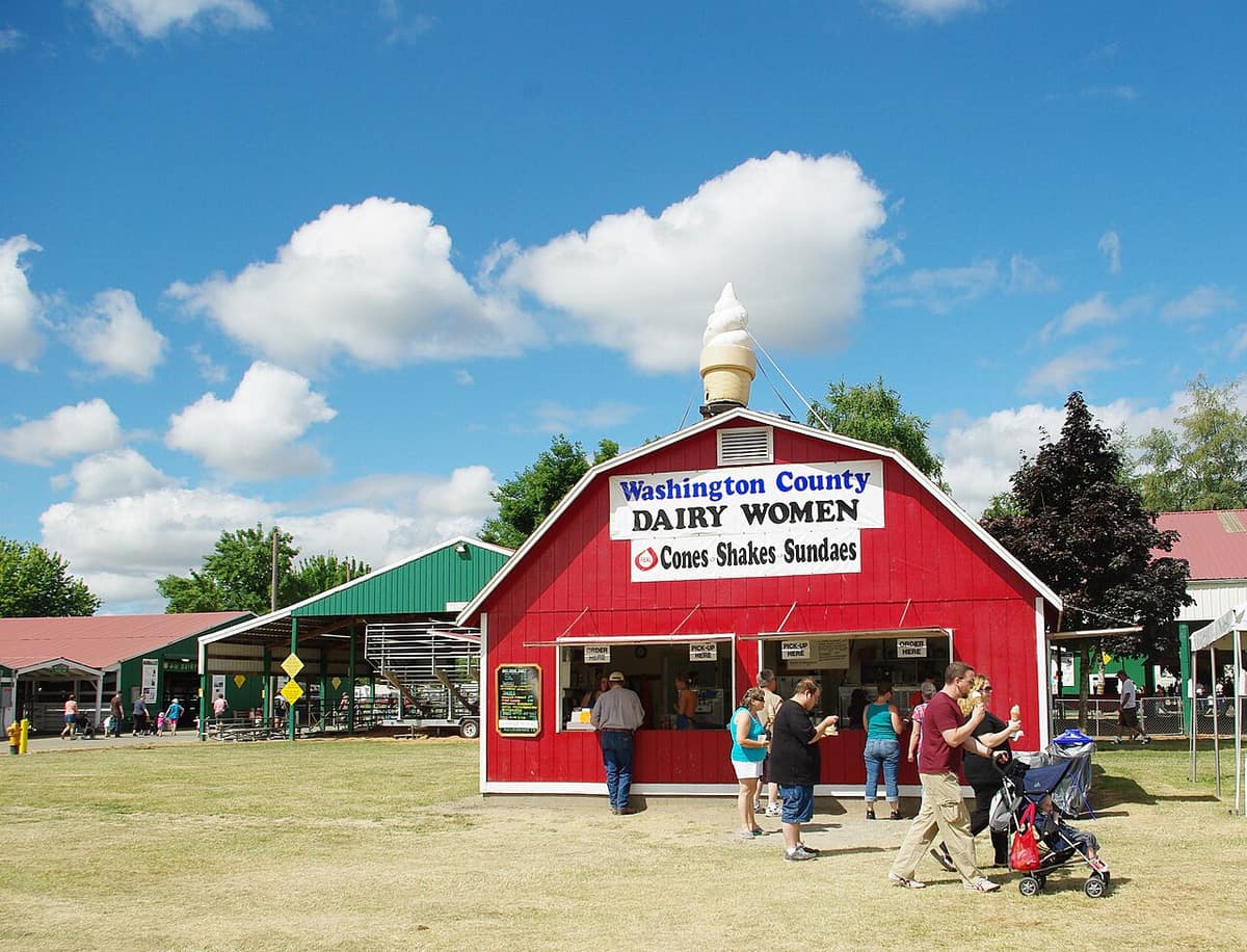 Dairy Women ice cream booth at the Washington County Fair in Hillsboro, Oregon
